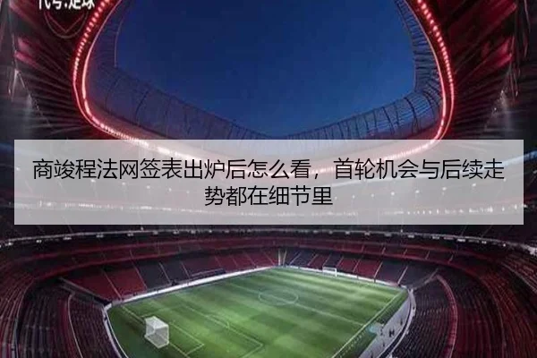 商竣程法网签表出炉后怎么看，首轮机会与后续走势都在细节里（dbzhenren）